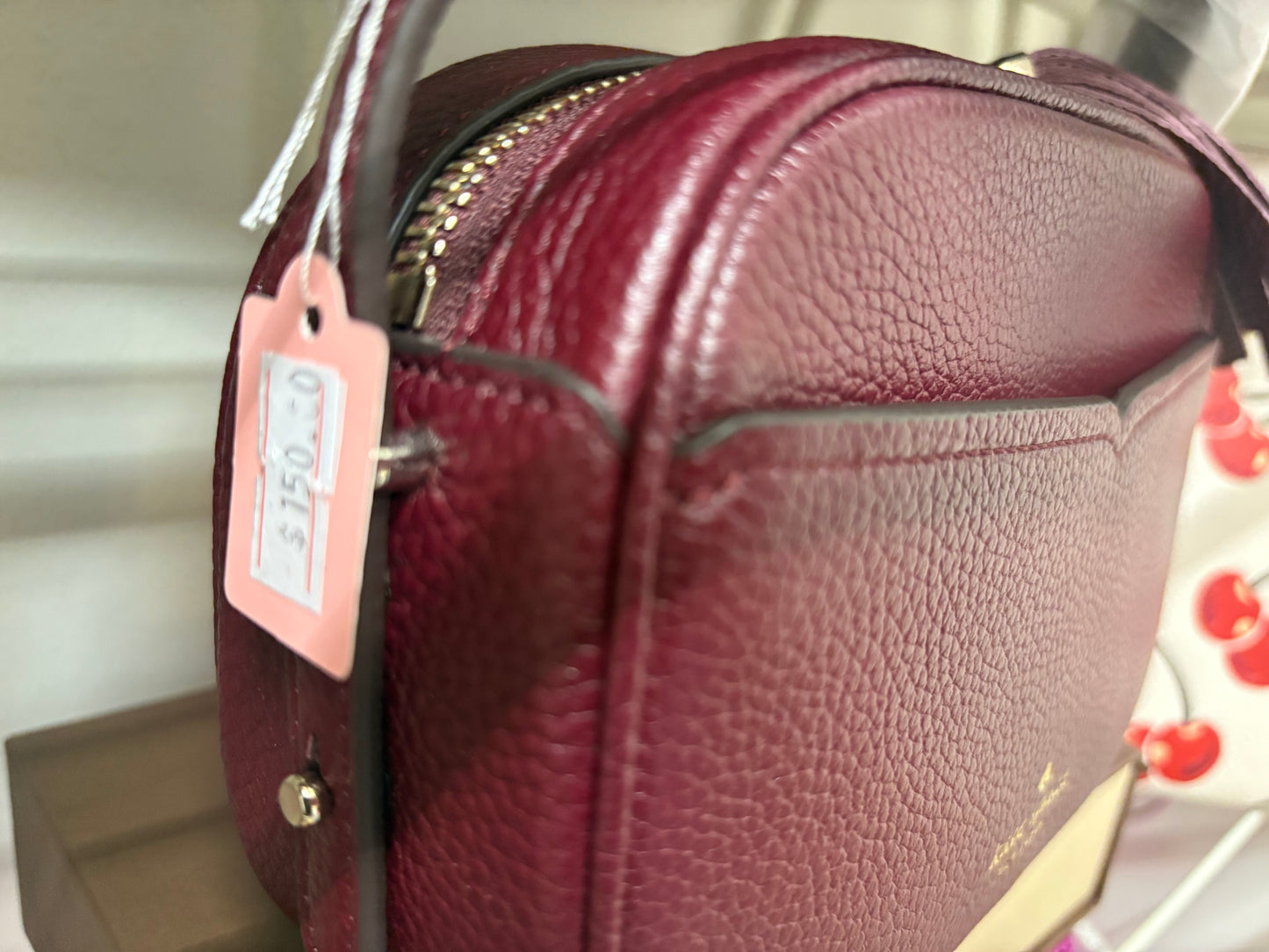 Maroon Kate Spade Crossbody tassel