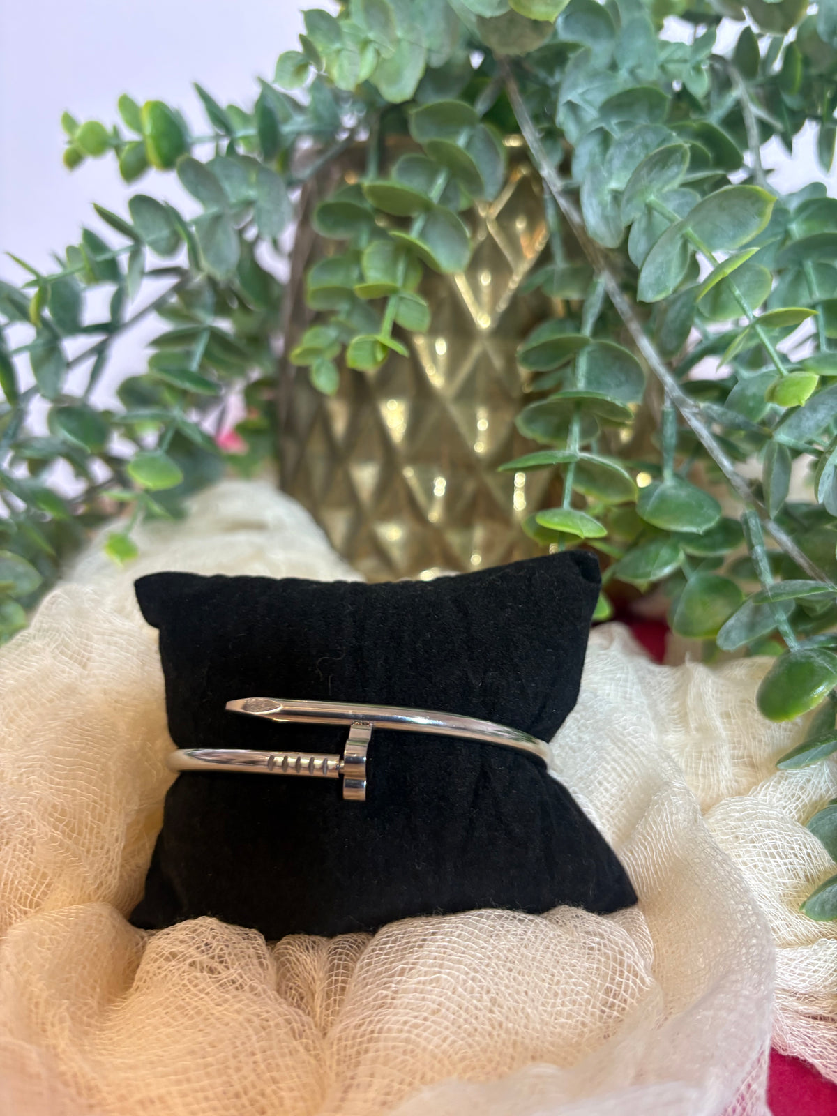 The Modern Silver Nail Bracelet