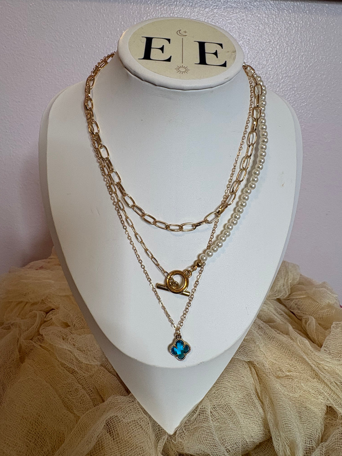Clover Layered Necklace Set – 3 Pieces