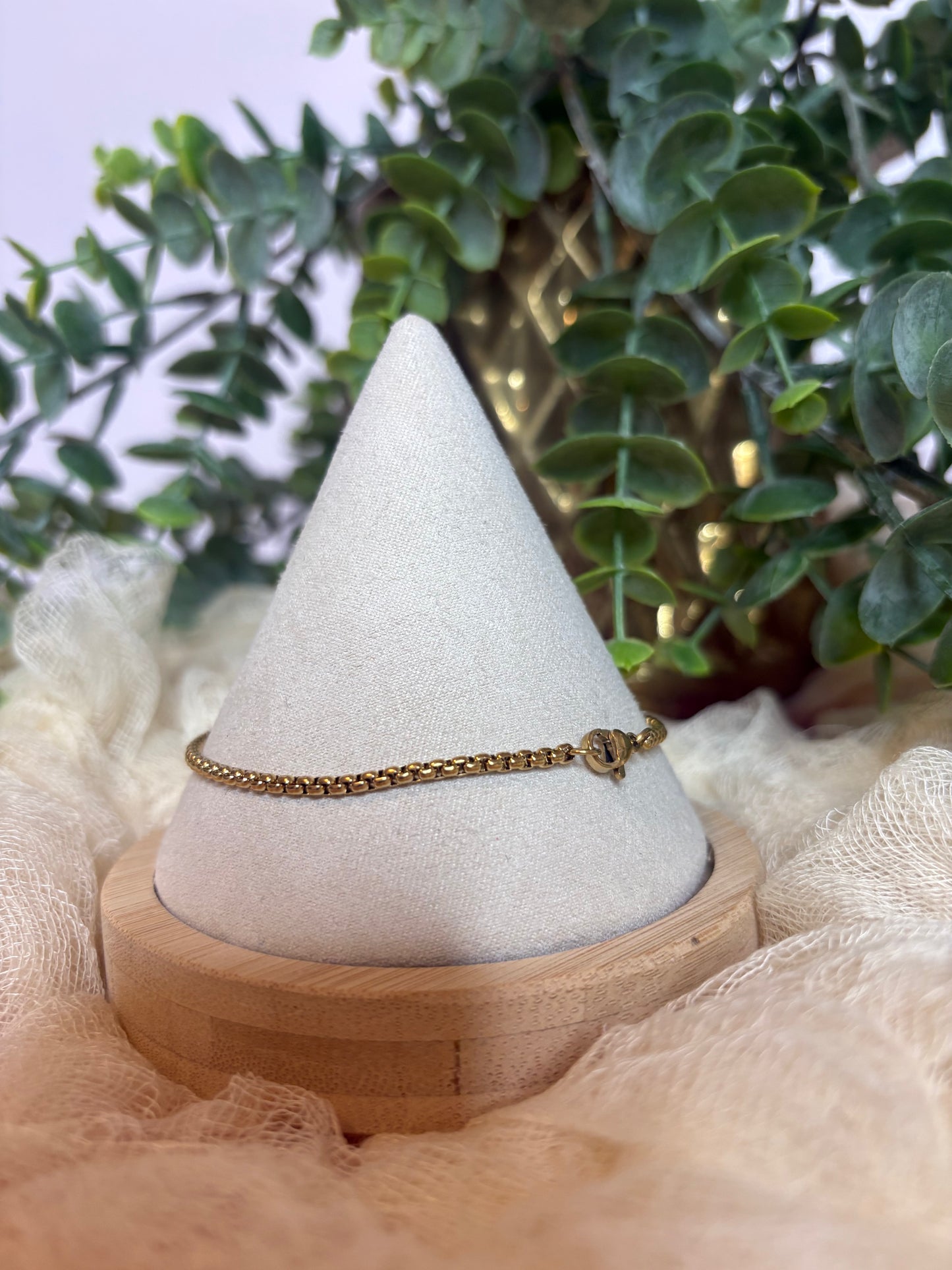 Modern 2.55 mm Stainless Steel Gold Bracelet